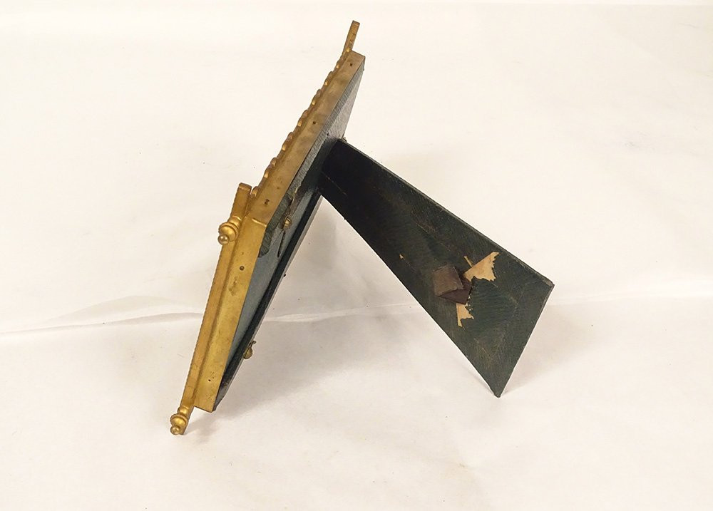 Thermomètre Empire bronze doré femmes danseuses angelots aigle XIXè siècle-photo-5