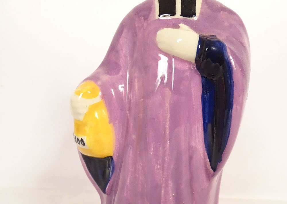 Statuette faïence HB Quimper Saint-Yves patron avocat bourse XXème siècle-photo-3