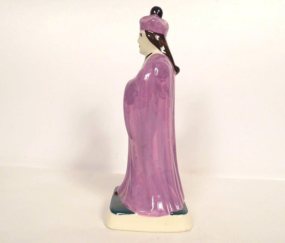 Statuette faïence HB Quimper Saint-Yves patron avocat bourse XXème siècle-photo-3