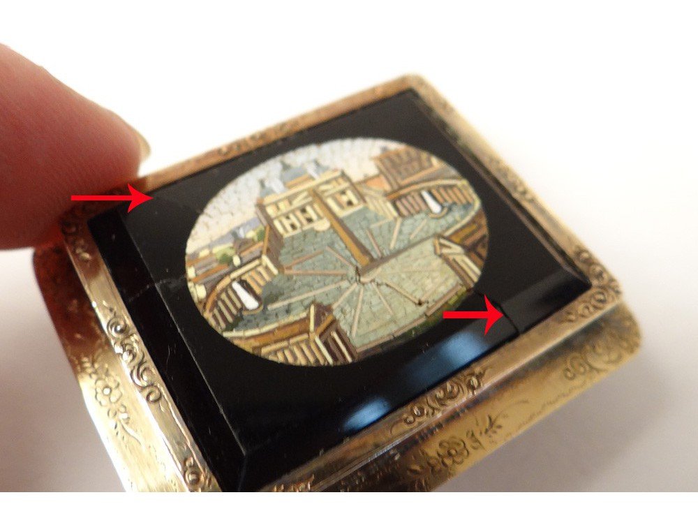 Micro-mosaic Brooch, St. Peter's Square, Rome, Vatican City, Italy, Grand Tour, 19th Century-photo-4