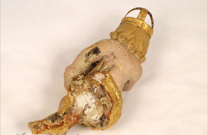 Sculpture Of The Virgin And Child Jesus, Carved And Gilded Wood, 17th Century-photo-7