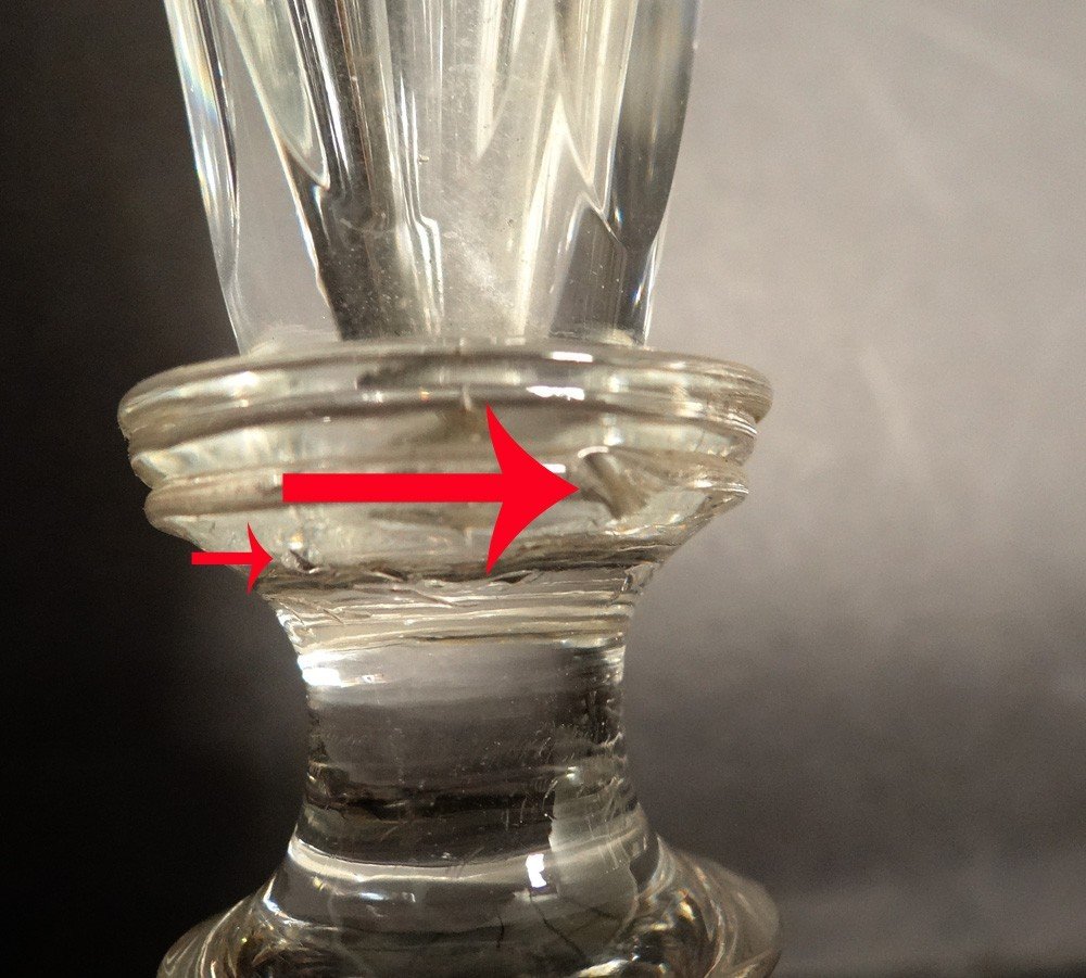 Série 10 verres flûtes champagne cristal Baccarat XIXème siècle-photo-1