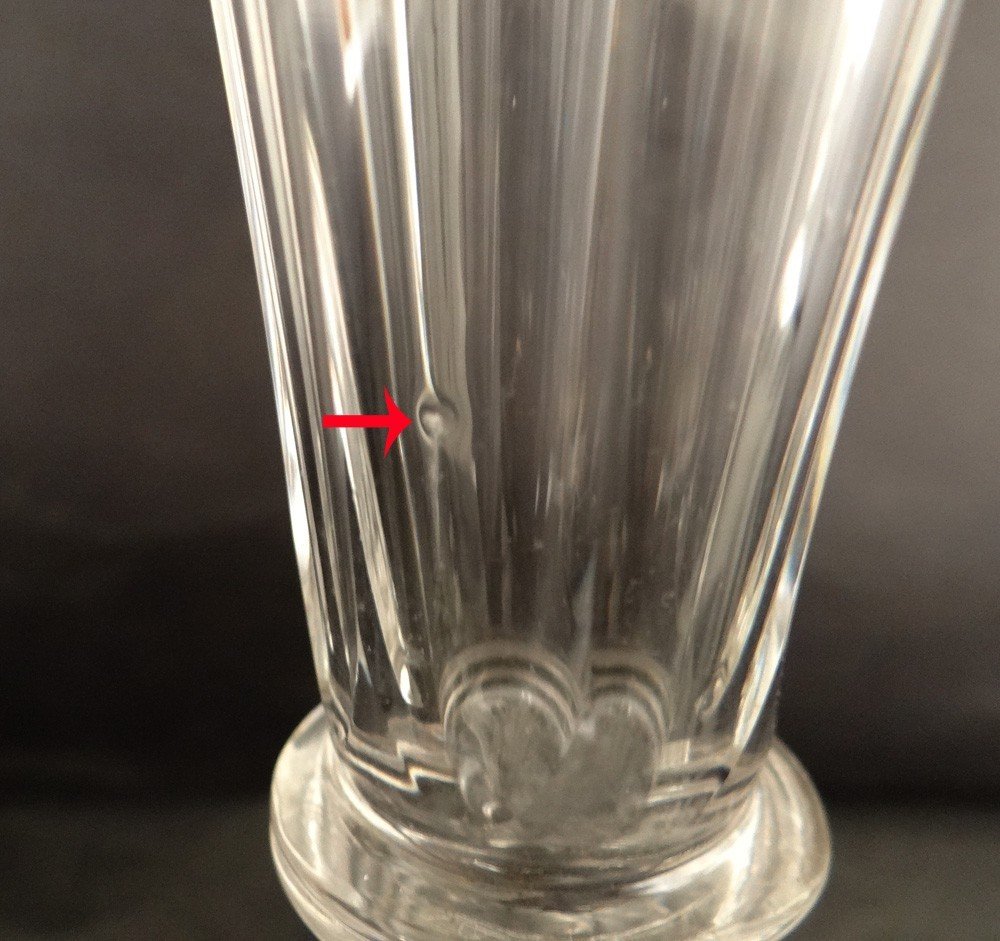 Série 10 verres flûtes champagne cristal Baccarat XIXème siècle-photo-2