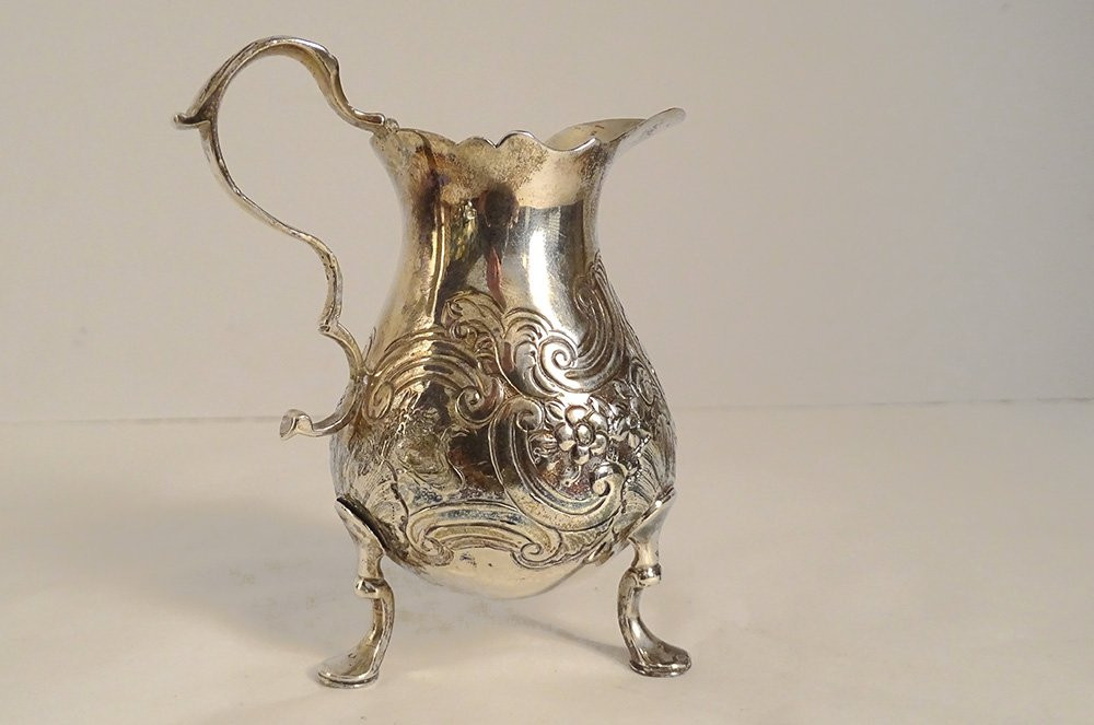 English Silver Milk Jug Tripod Shell 100gr 19th Century-photo-3