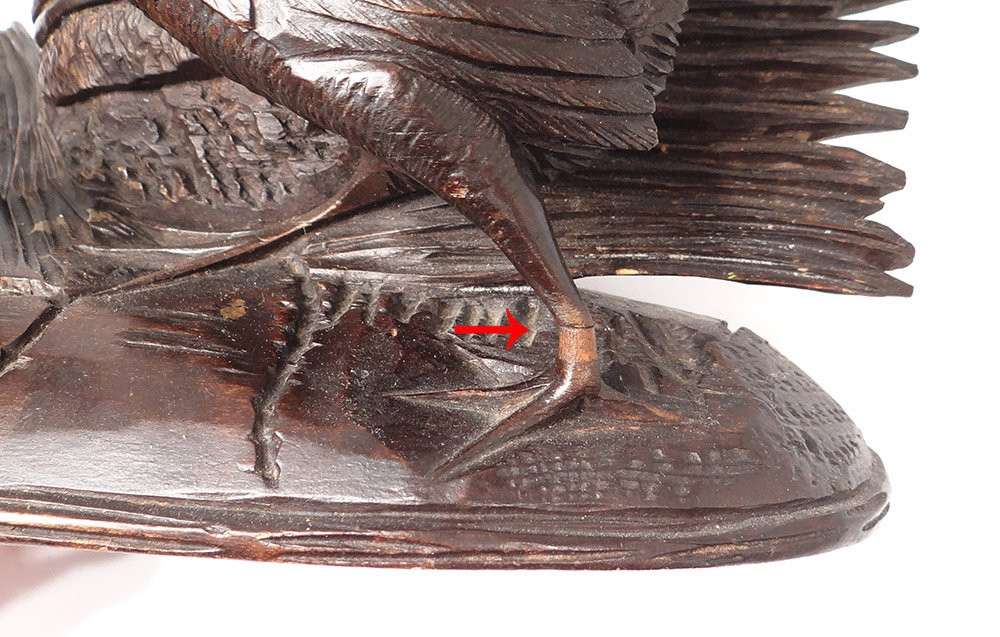 Sculpture Vase Flower Holder Jardiniere Carved Wood Black Forest Cock XIXth Century-photo-7