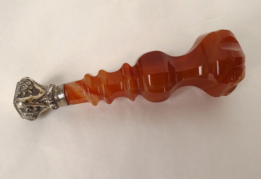 Sceau cachet agate argent massif tête sanglier monogramme XIXème siècle