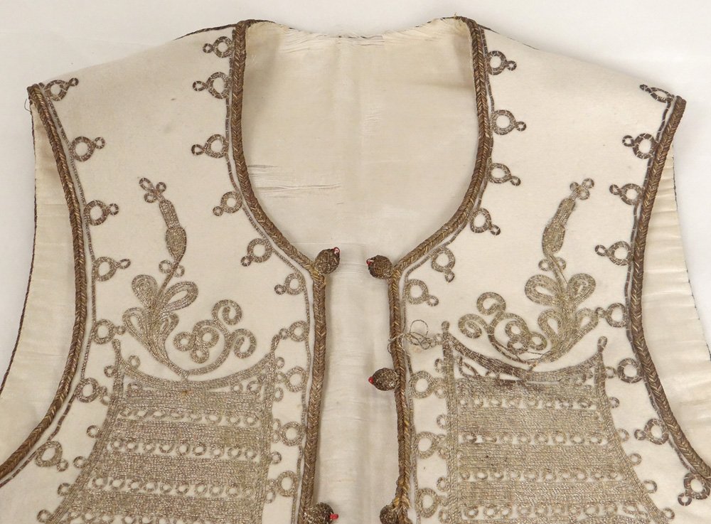 Gilet farmla ottomane broderie fils d'argent Turquie début XXème siècle-photo-2