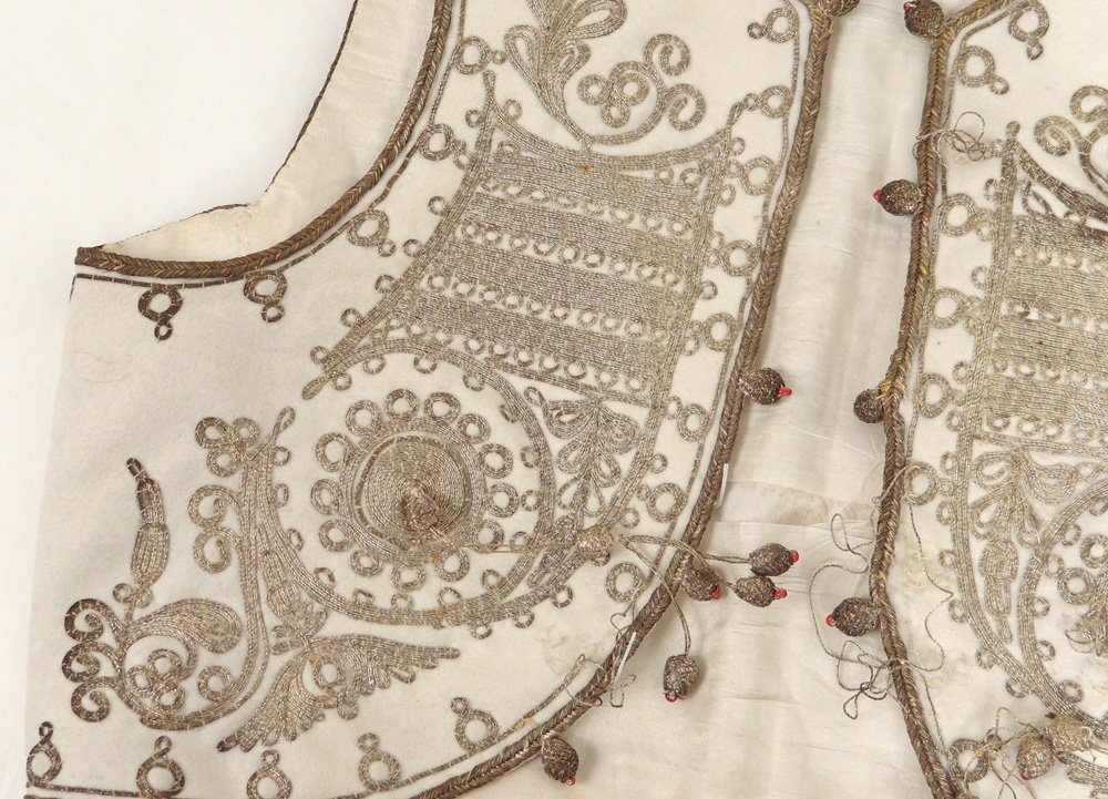 Gilet farmla ottomane broderie fils d'argent Turquie début XXème siècle-photo-3