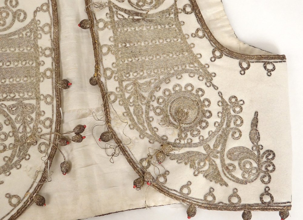 Gilet farmla ottomane broderie fils d'argent Turquie début XXème siècle-photo-4