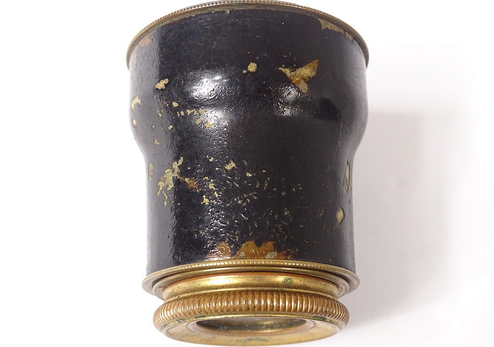 Jumelle lorgnette de théâtre laiton doré Napoléon III étui cuir XIXè siècle-photo-3