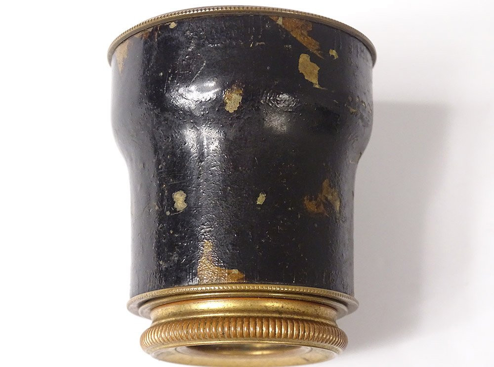 Jumelle lorgnette de théâtre laiton doré Napoléon III étui cuir XIXè siècle-photo-4