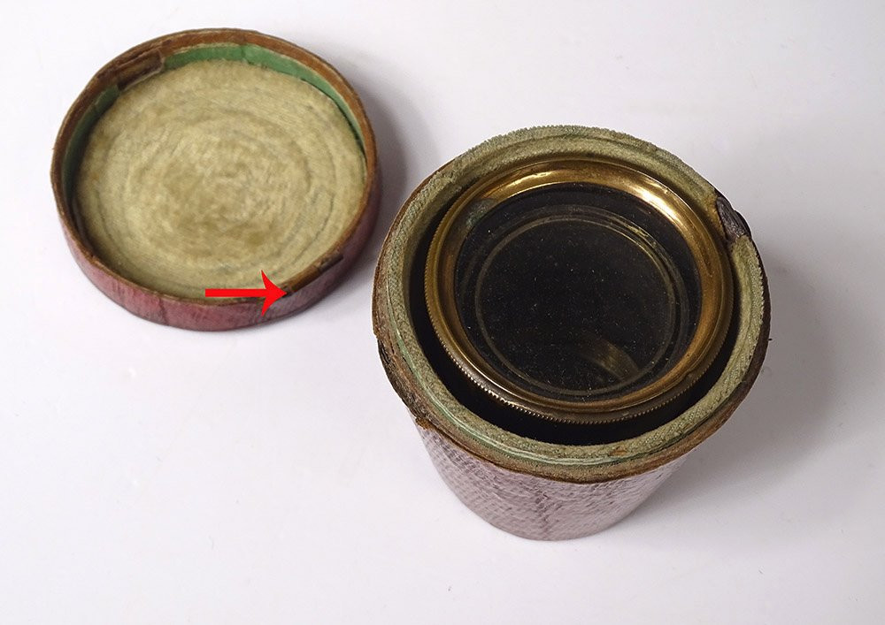 Jumelle lorgnette de théâtre laiton doré Napoléon III étui cuir XIXè siècle-photo-4