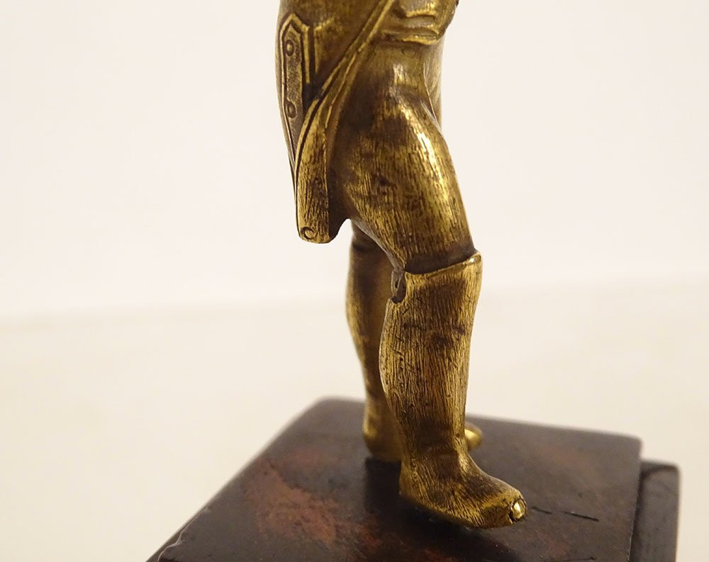 Small Gilded Bronze Sculpture Of Emperor Napoleon I On A Rosewood Base 19th Century-photo-6