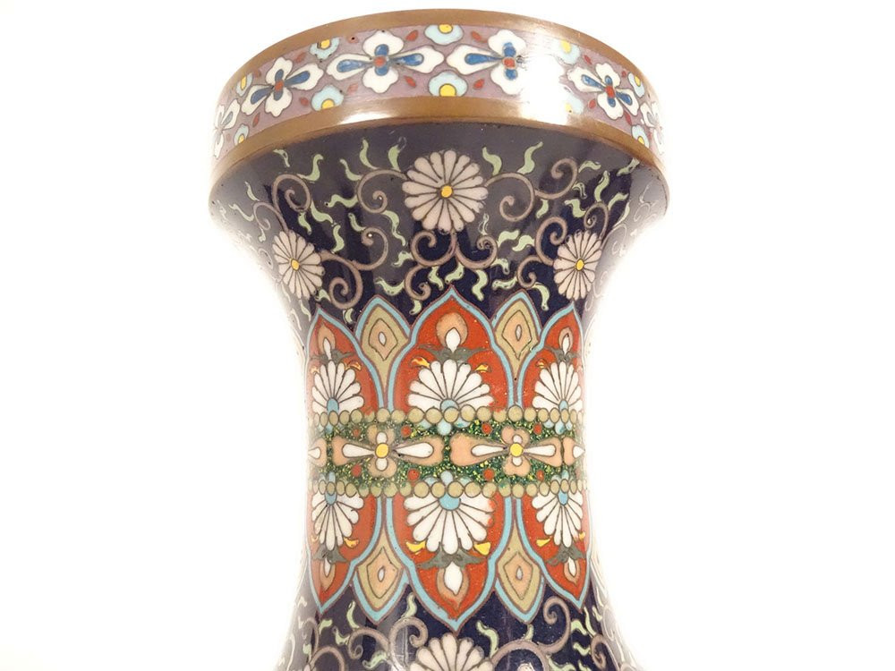 Paire vases amphores émaux cloisonnés Nagoya Japon Meiji dragons fin XIXème-photo-8