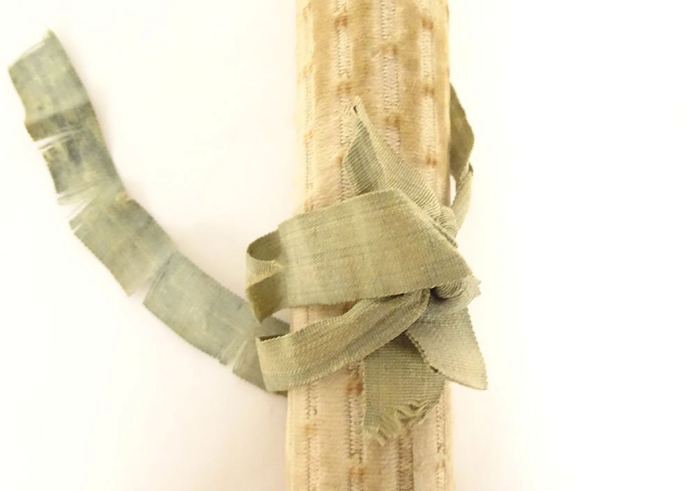 Etui à billet doux message tissu nœud plomb bois fin XVIIIème siècle-photo-3