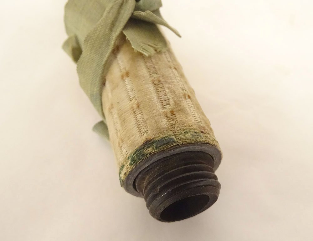 Etui à billet doux message tissu nœud plomb bois fin XVIIIème siècle-photo-2