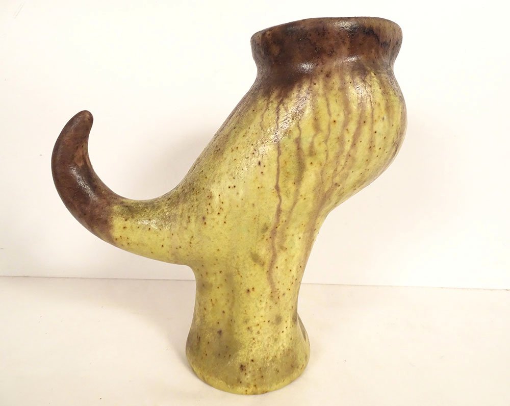Ceramic Zoomorphic Pitcher Célestin Vaser Poterie Foulon Séez Vintage XXth Century-photo-2