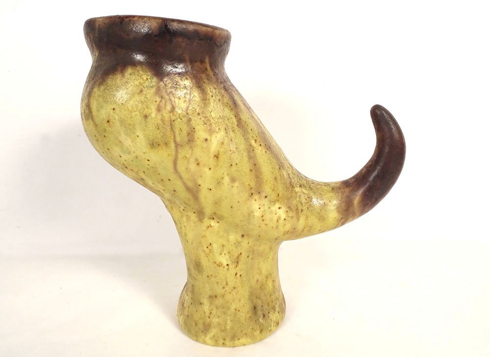 Ceramic Zoomorphic Pitcher Célestin Vaser Poterie Foulon Séez Vintage XXth Century