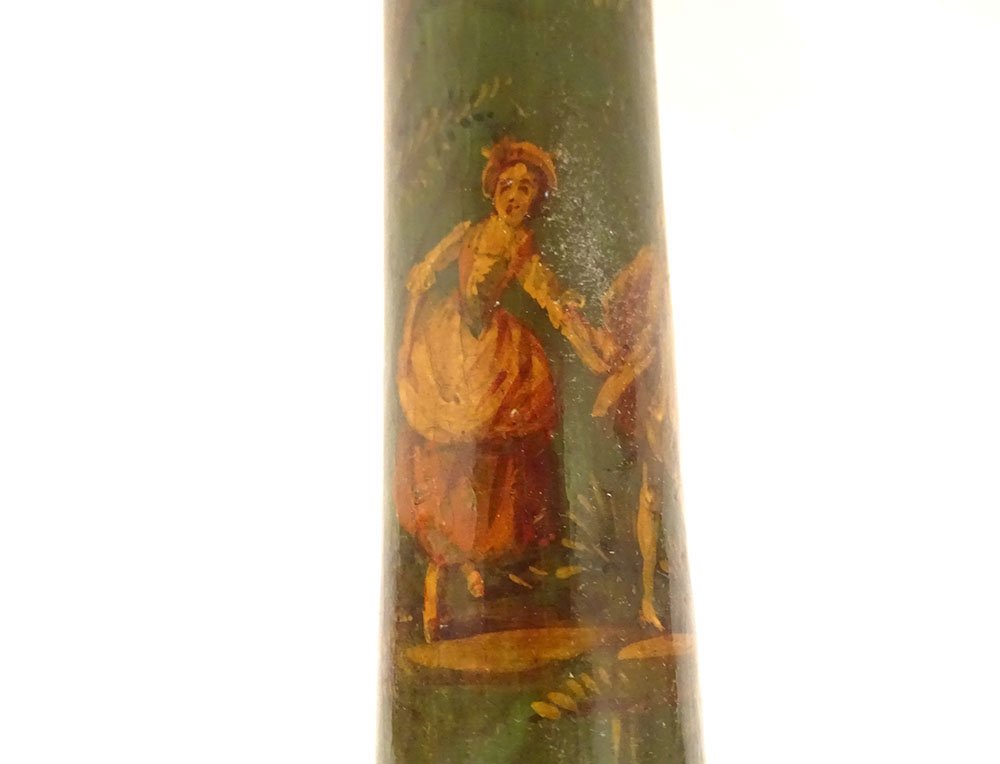 Sweet Bill Box Message Lacquered Wood Characters Gallant Scene 19th Century-photo-4