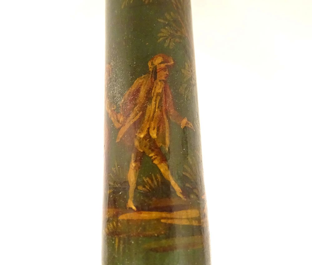Sweet Bill Box Message Lacquered Wood Characters Gallant Scene 19th Century-photo-1
