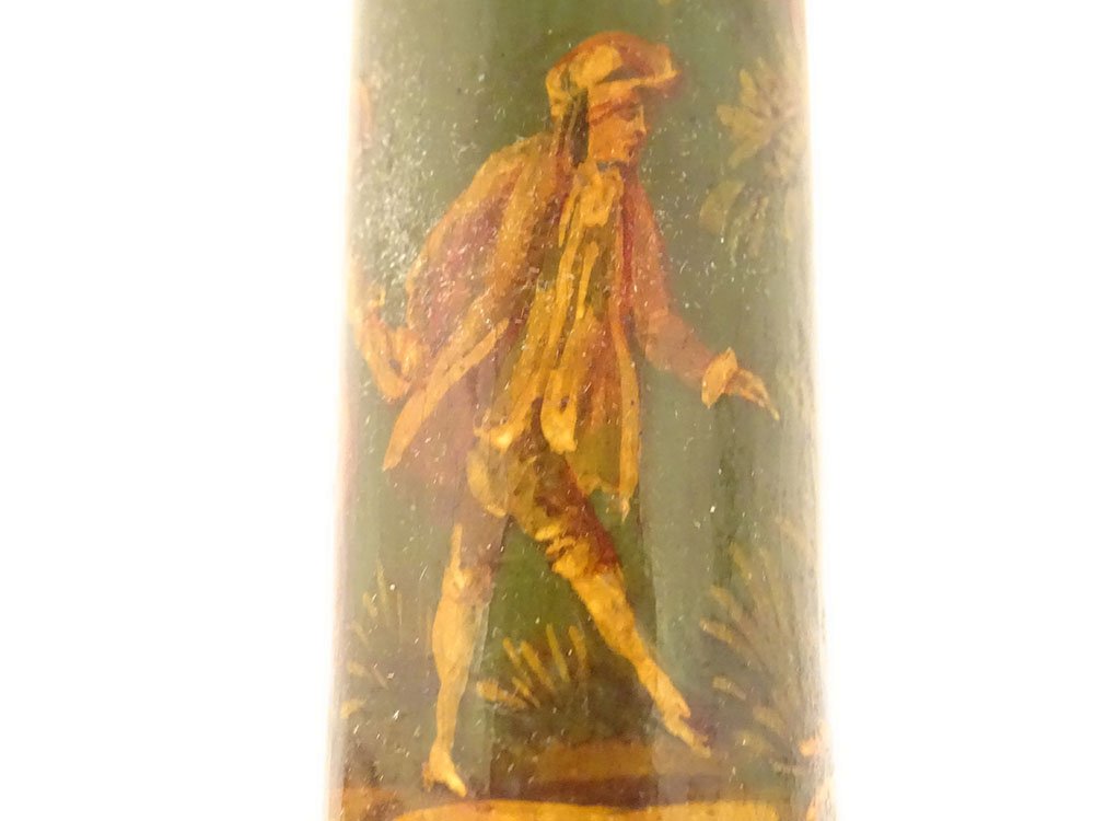 Sweet Bill Box Message Lacquered Wood Characters Gallant Scene 19th Century-photo-3