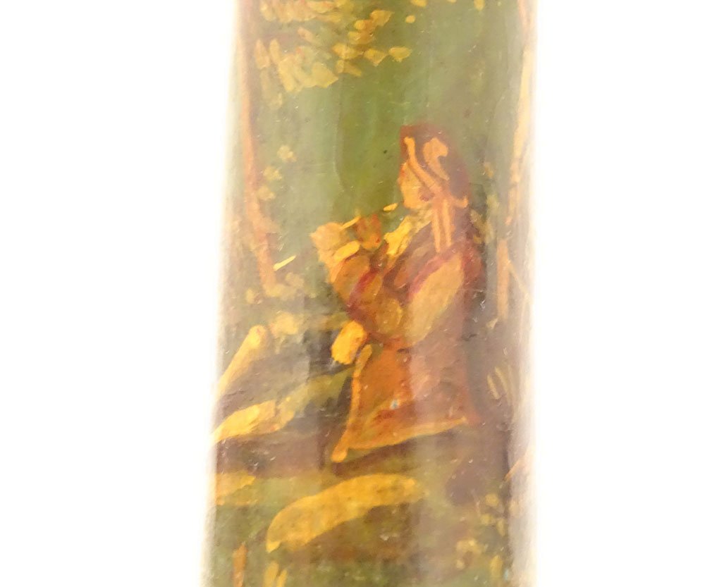 Sweet Bill Box Message Lacquered Wood Characters Gallant Scene 19th Century-photo-5