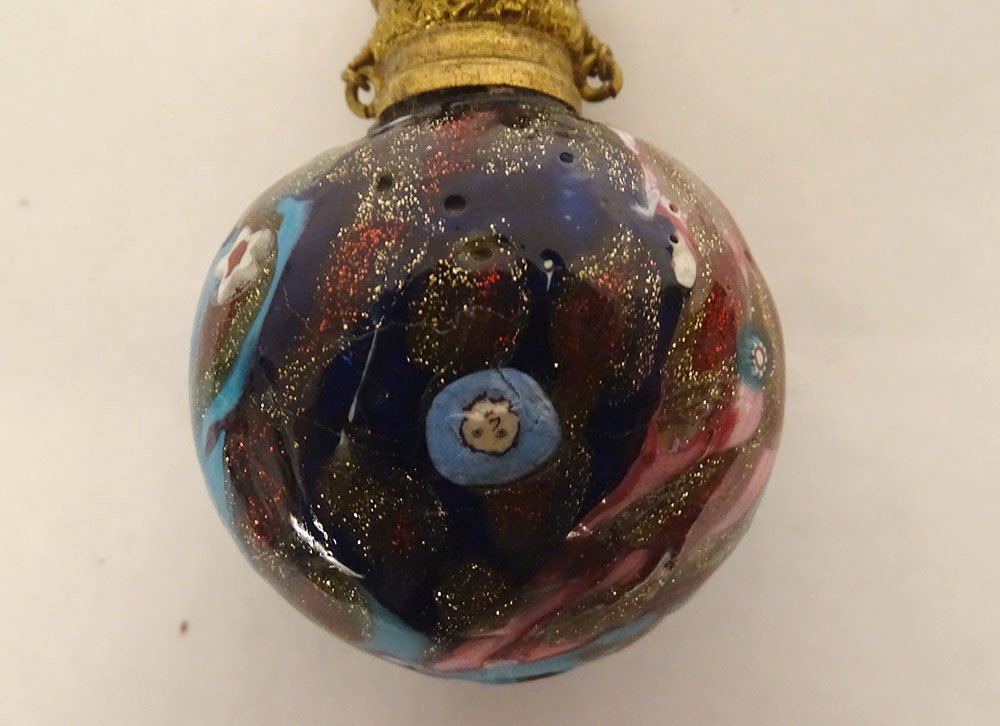 Salt Flask Blown Glass Murano Inclusions Franchini Bigaglia Venice 19th Century-photo-3