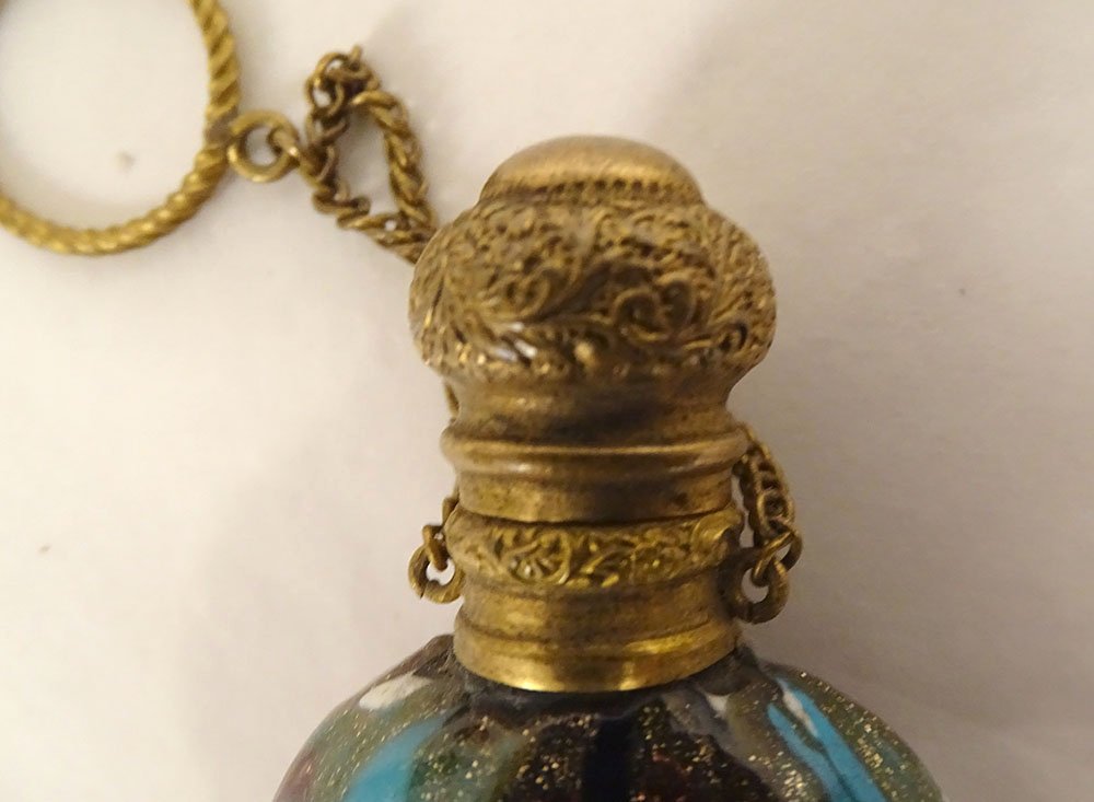 Salt Flask Blown Glass Murano Inclusions Franchini Bigaglia Venice 19th Century-photo-4