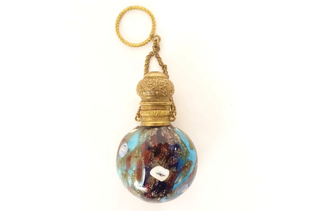 Salt Flask Blown Glass Murano Inclusions Franchini Bigaglia Venice 19th Century