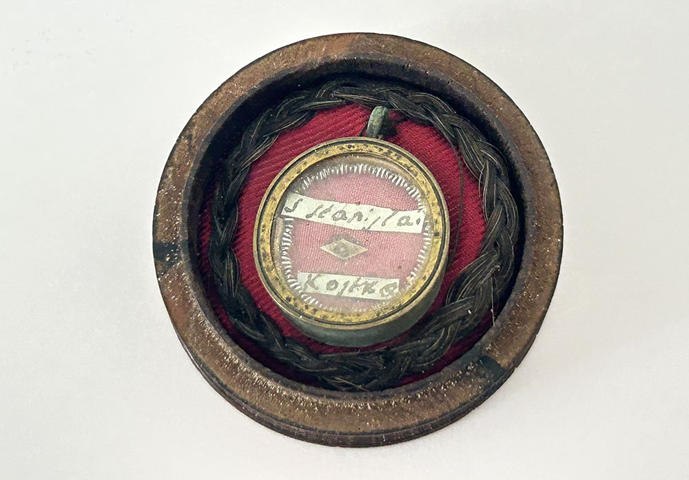 Reliquary Saint Stanislas Kostka Round Medallion Wooden Box 19th Century-photo-2