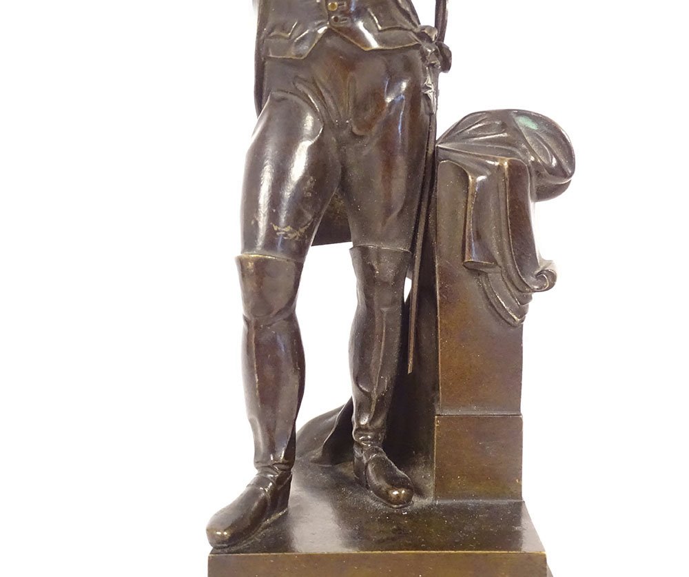 Statuette Bronze Sculpture Emperor Napoleon I Bicorne 29cm 19th Century-photo-3