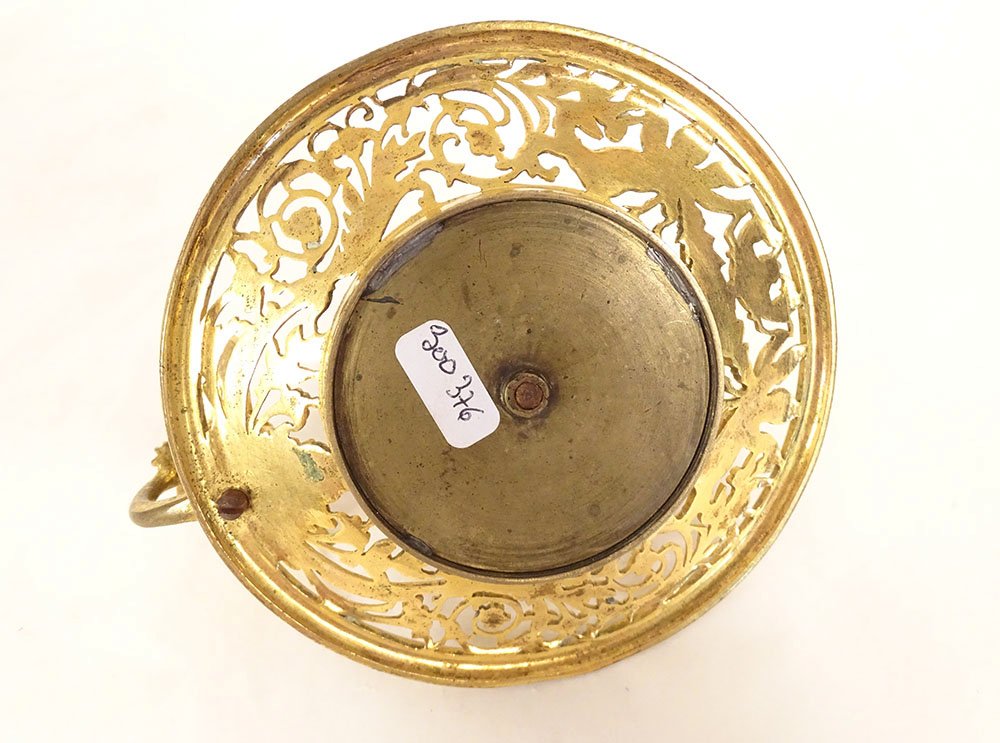 Handheld Empire-style Candlestick, Gilded Bronze With Mother-of-pearl Inlay, By Claude Galle, Psyche And Putti, 19th Century-photo-6
