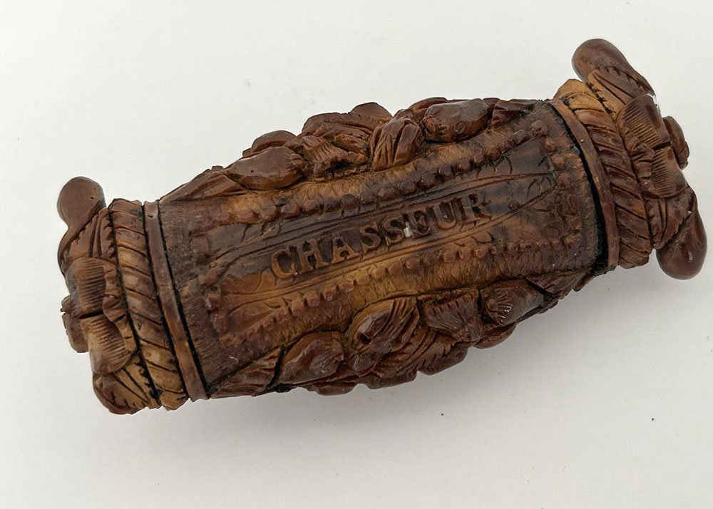 Tabatière corozo chasseur cavalier fusil cheval marin bagnard XIXème siècle-photo-4