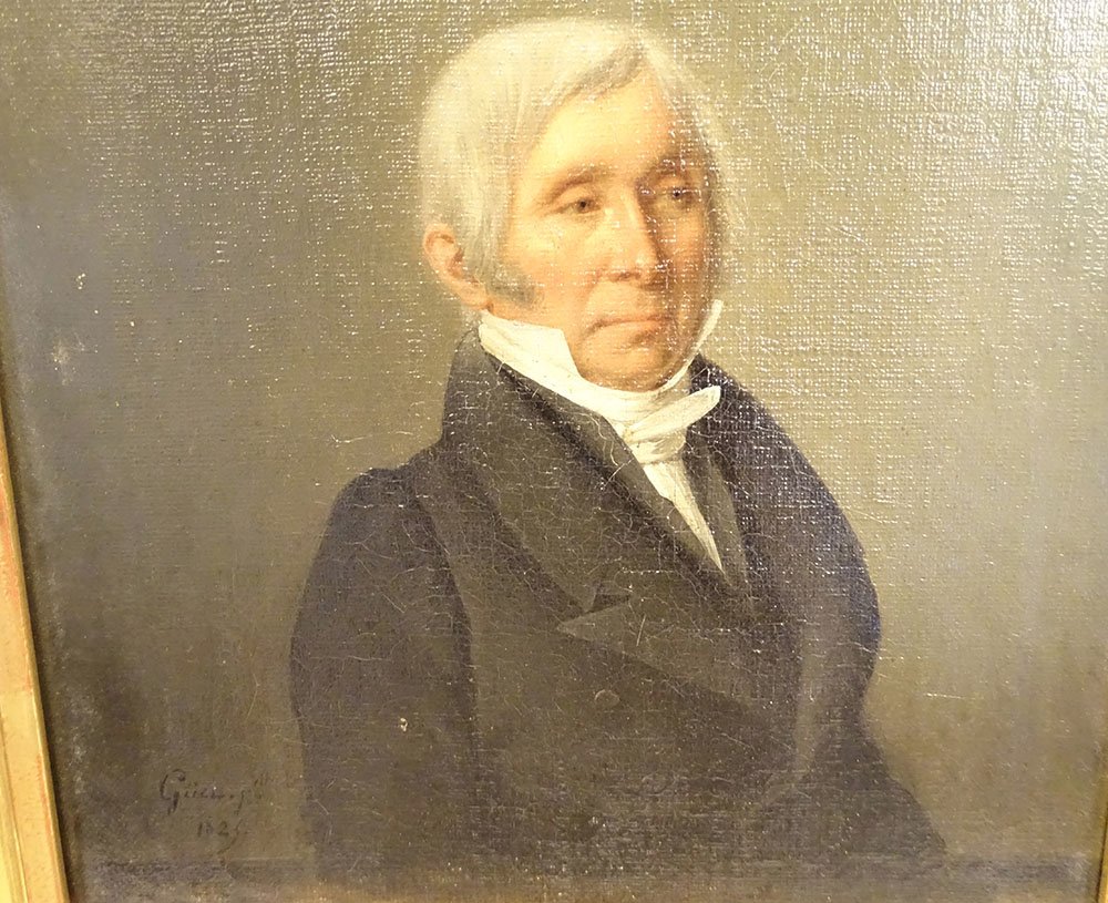 HST tableau portrait homme notable redingote Charlemagne Oscar Guët 1825-photo-3