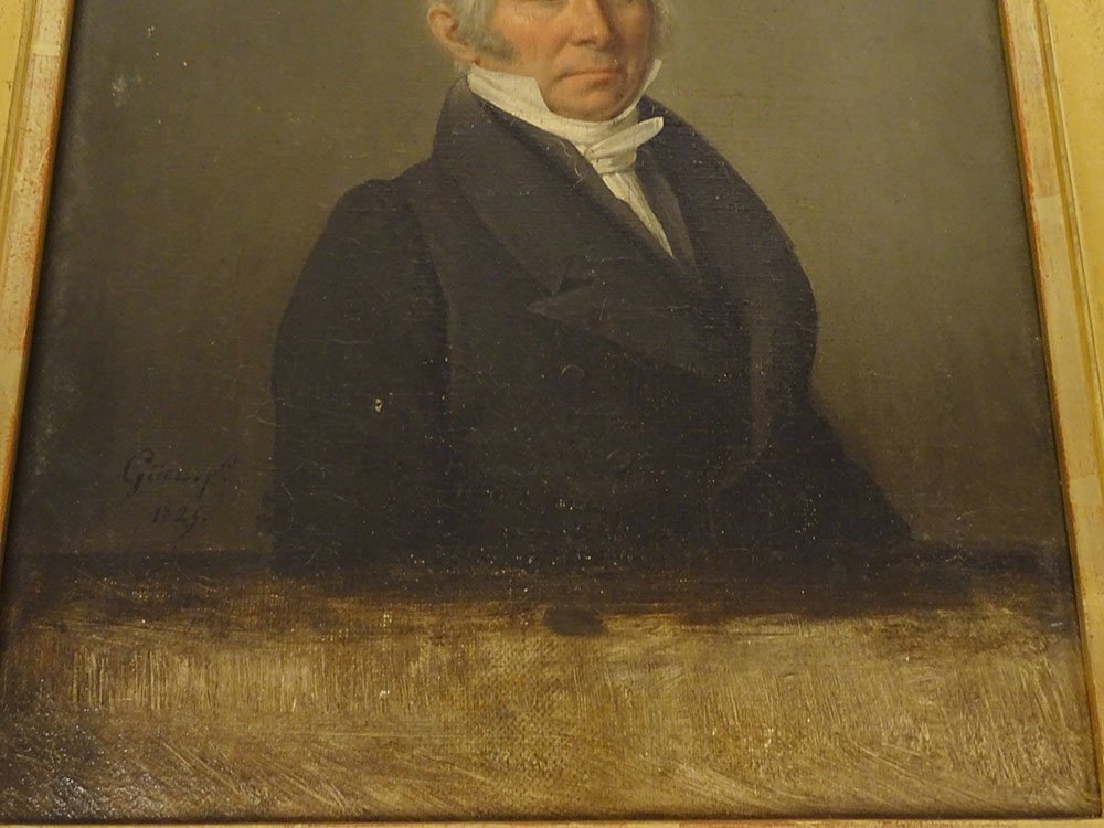 HST tableau portrait homme notable redingote Charlemagne Oscar Guët 1825-photo-1