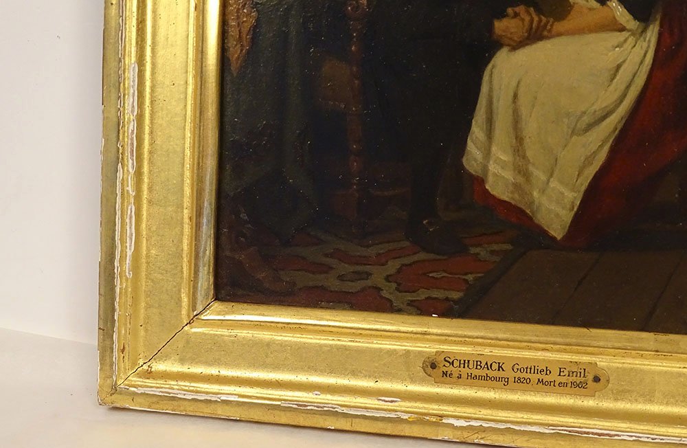 Hsp Emil Gottlieb Schuback, Scene: A Priest Advising A Woman, Interior, Germany, 19th Century-photo-6