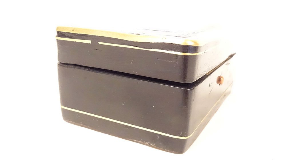 Petite boîte coffret bois noirci laiton doré Napoléon III XIXème siècle-photo-2