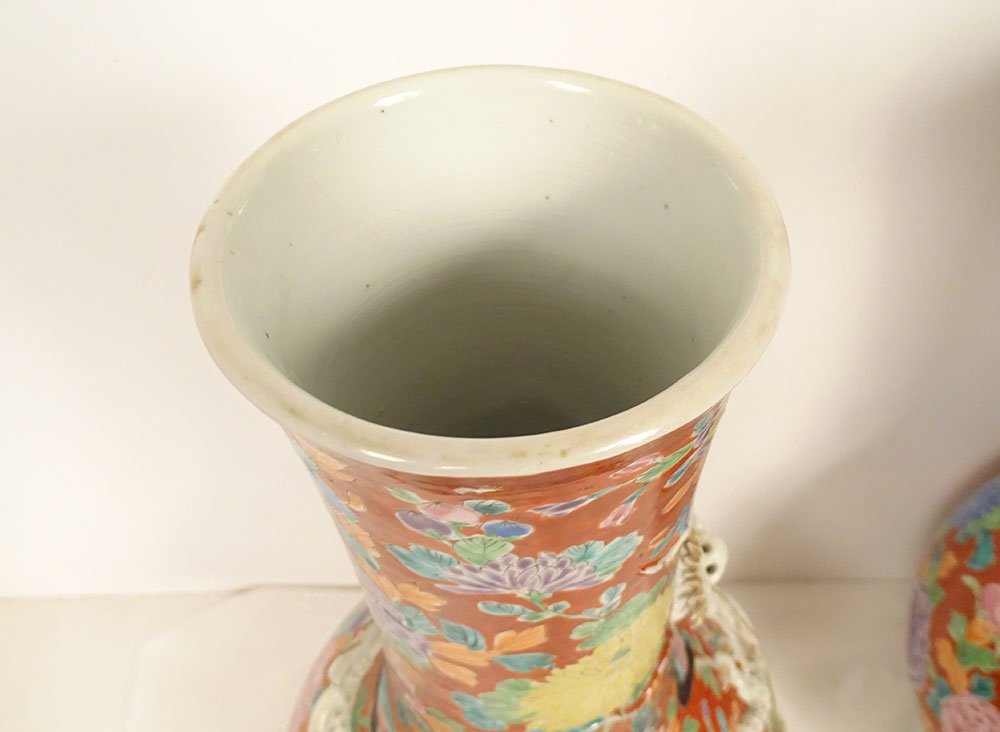 Paire vases porcelaine Arita Japon Hichozan Shinpo Monzaemon dragons XIXème-photo-8