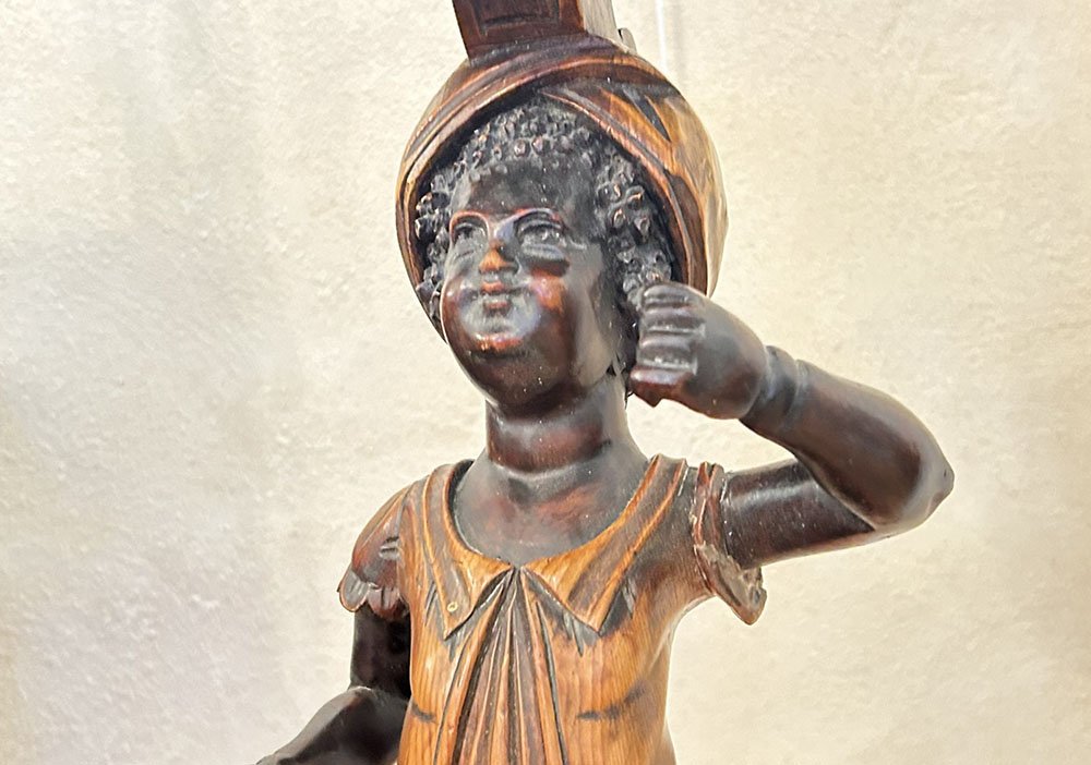 Sellette italienne guéridon porte torchère Blackamoore enfant Venise XIXè-photo-3