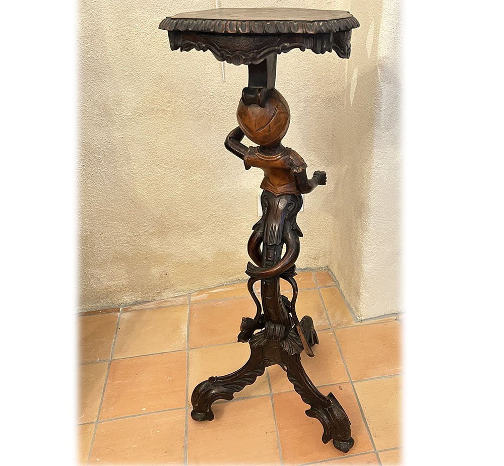 Sellette italienne guéridon porte torchère Blackamoore enfant Venise XIXè-photo-6