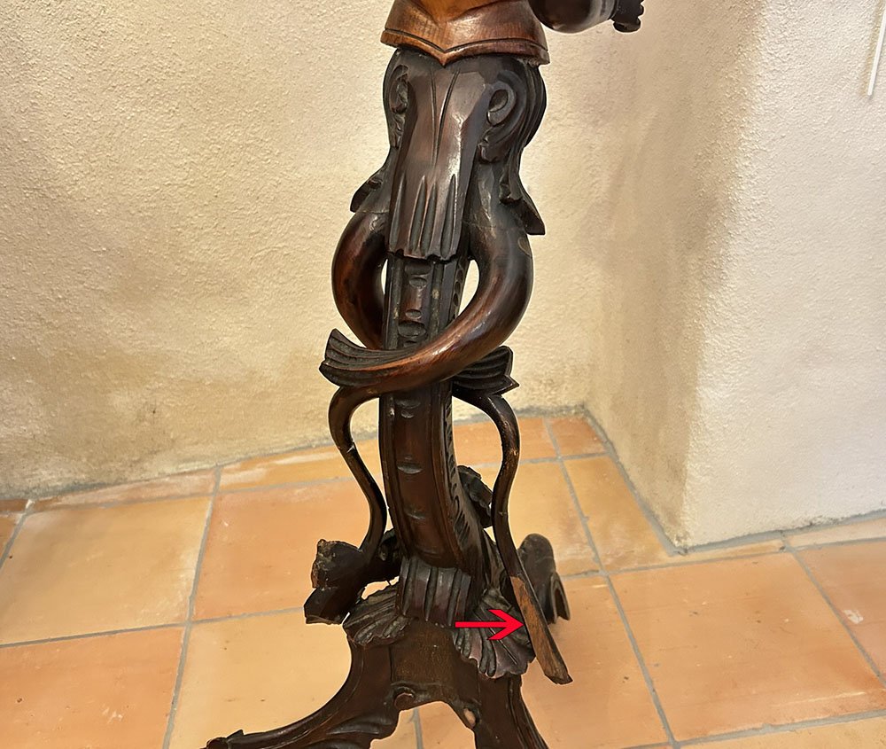 Sellette italienne guéridon porte torchère Blackamoore enfant Venise XIXè-photo-7