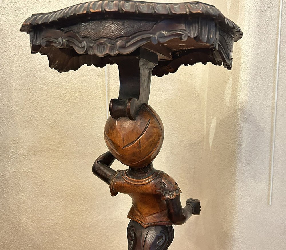 Sellette italienne guéridon porte torchère Blackamoore enfant Venise XIXè-photo-8