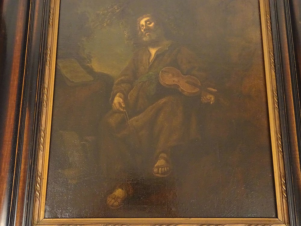 Hst Painting By Jan De Bray, Dutch School, Sleeping Monk And Violinist, 17th Century-photo-3