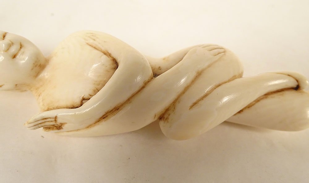 Carved Ivory Statuette Of A Female Doctor, Nude Woman, China, Qing Dynasty, 19th Century-photo-3