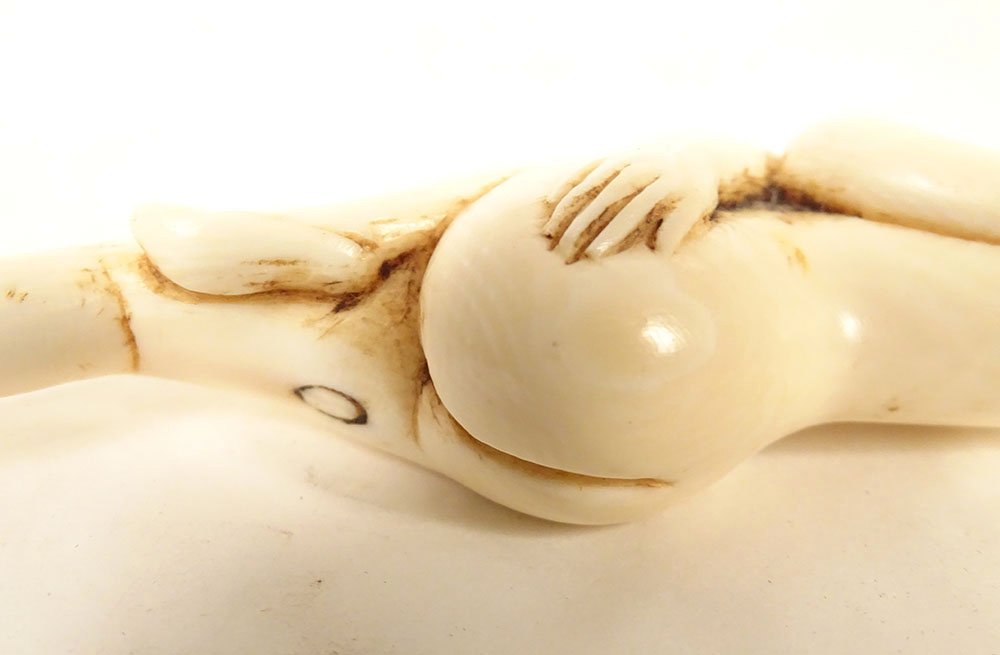 Carved Ivory Statuette Of A Female Doctor, Nude Woman, China, Qing Dynasty, 19th Century-photo-2