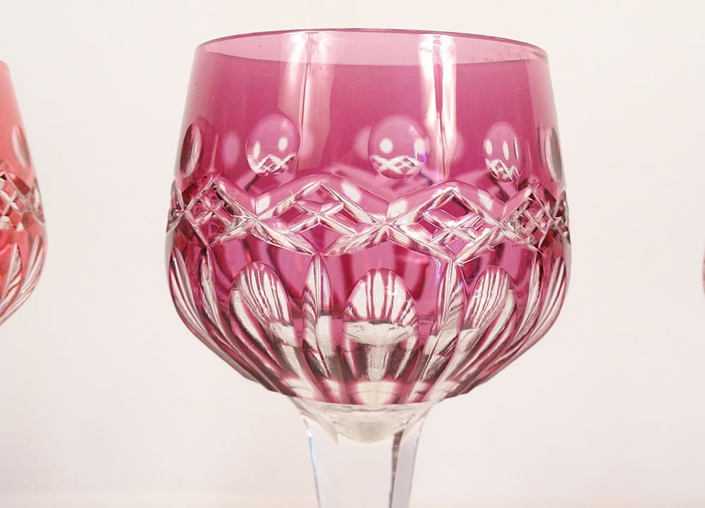 8 Saint-louis Crystal Rhine Roemer Wine Glasses, Traminer Model, 20th Century-photo-1