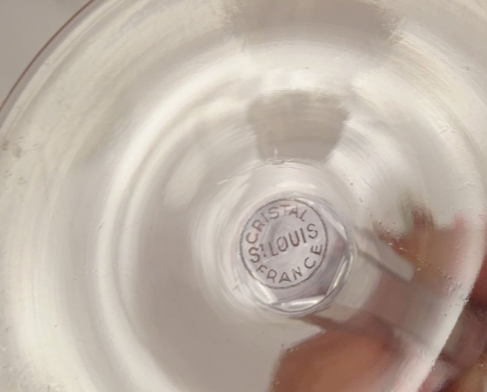 8 Saint-louis Crystal Rhine Roemer Wine Glasses, Traminer Model, 20th Century-photo-3