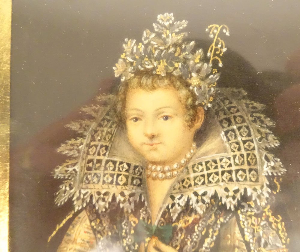 Aquarelle portrait princesse Eléonore de Mantoue Emile Bourquelot XIXème-photo-3