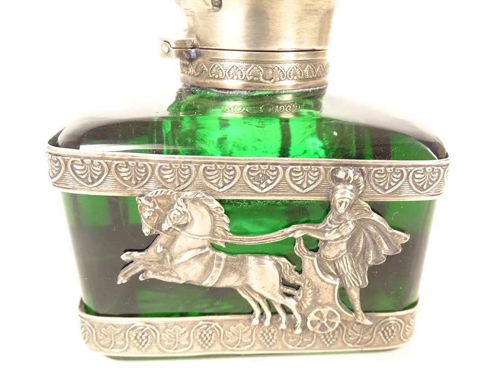 Solid Silver Empire-style Inkwell With Minerva, Eagle, And Antique Crown, 19th Century-photo-4