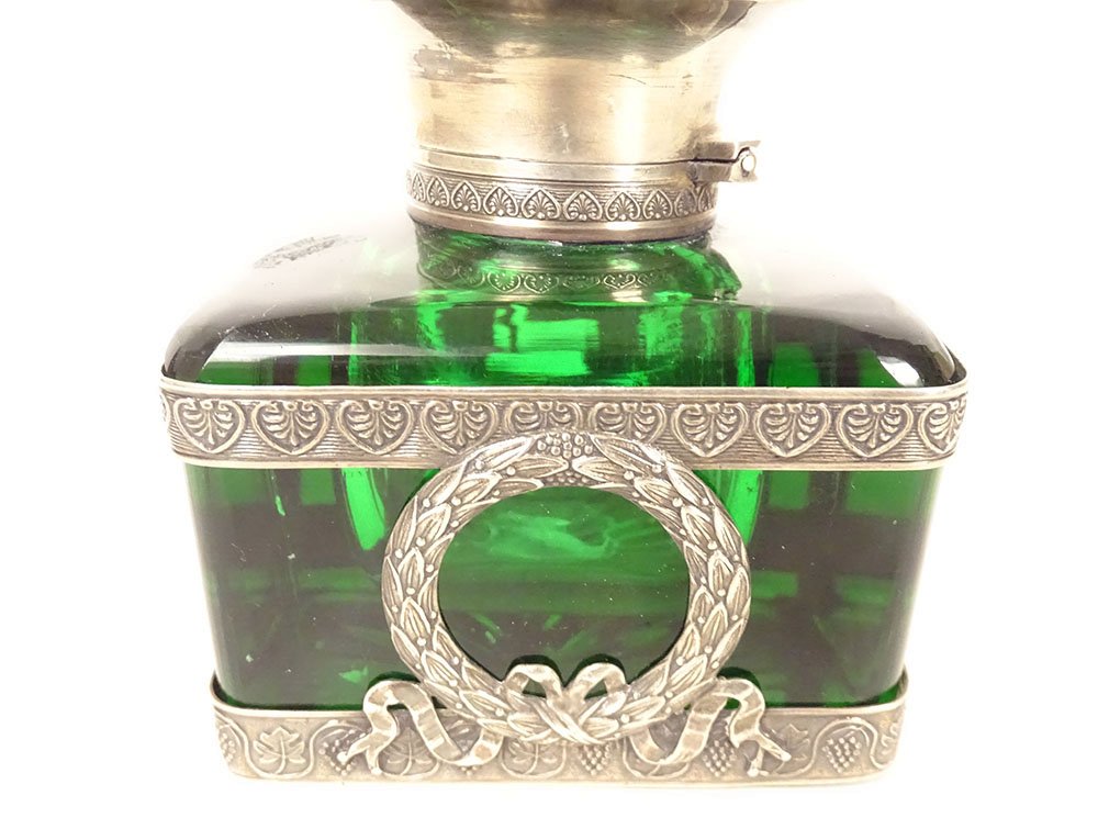 Solid Silver Empire-style Inkwell With Minerva, Eagle, And Antique Crown, 19th Century-photo-2